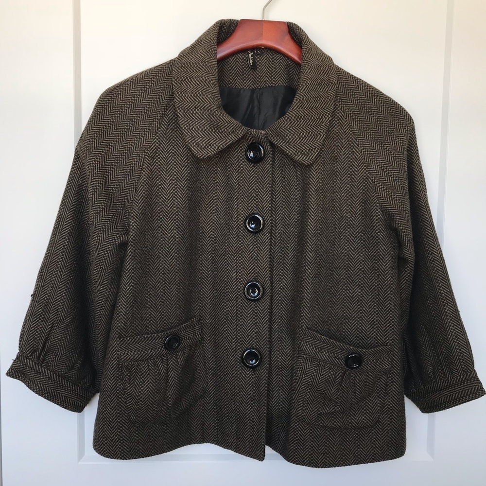 Wool Cropped Swing Coat